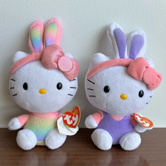 Sanrio Hello Kitty Easter Bunny Ear Ty Plush Toys - Picture 1 of 5